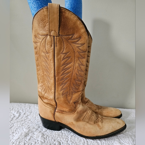 DiamondJ Other - DIAMONDJ Justin Light Brown Leather Cowboy, Western Boots